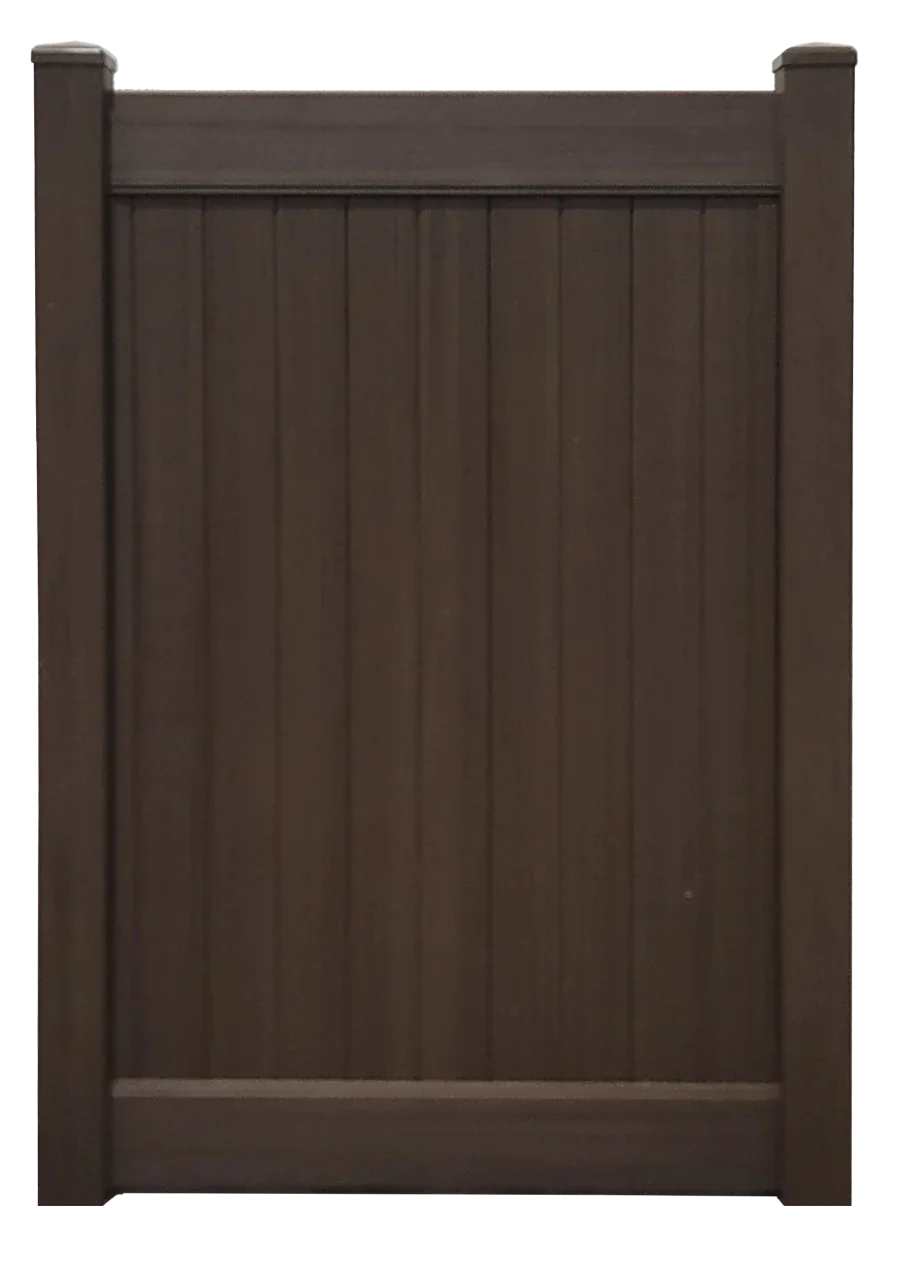 6' x 6' Chestnut Brown Single Swing Vinyl Gate (AFC-025si)