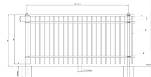 [300' Length] 4' Ornamental Flat Top Complete Fence Package