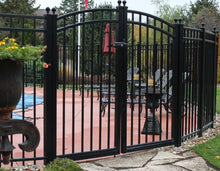 24' Aluminum Ornamental Double Swing Gate - Flat Top Series A - Over Arch