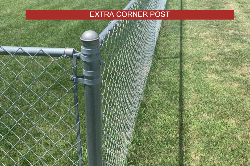 [Extra Corner Post] Galvanized Chain Link Complete Fence Package