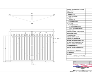 144" x 48" Spear Top Double Drive Gate