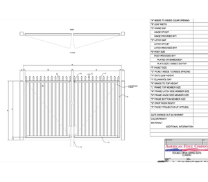 72" x 72" Spear Top Double Drive Gate