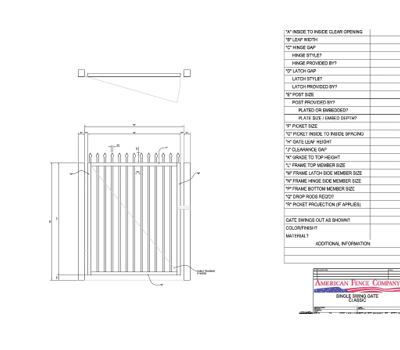 48" x 72" Spear Top Single Swing Gate